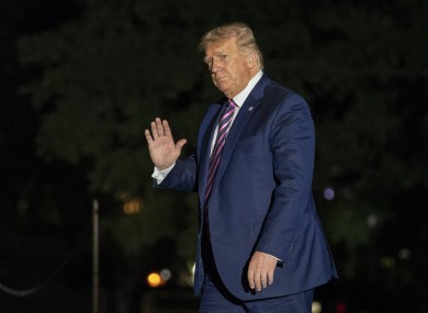 Donald Trump arriving to the White House last night.