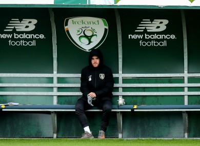 Aaron Connolly pictured at Irish training earlier this week.