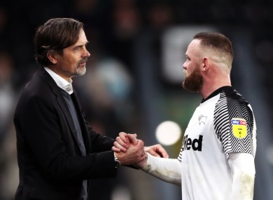 Phillip Cocu's job isn't under imminent threat from Wayne Rooney, says Derby County owner Mel Morris.