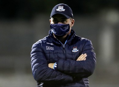 Dublin manager Dessie Farrell during the warm-up.