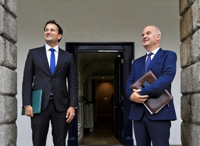 The Tánaiste and Chief Medical Officer Tony Holohan back in June.