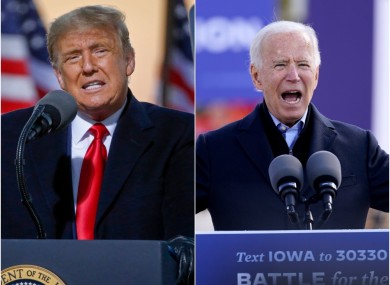 Donald Trump and Joe Biden on the campaign trial yesterday