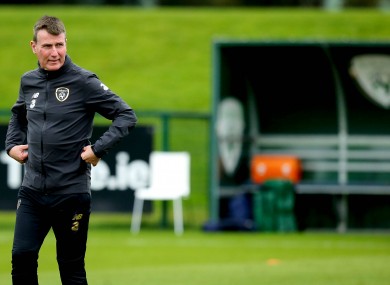 Stephen Kenny at Irish training.