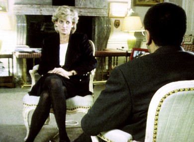 Diana, Princess of Wales, during her interview with Martin Bashir for the BBC, which is on a new chart of the most-watched programmes in the 80-year history of British television.