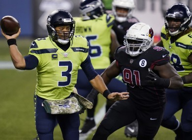Russell Wislon in action for the Seattle Seahawks.