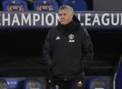 Manchester United manager Ole Gunnar Solskjaer pictured during his side's defeat to Istanbul Basaksehir.