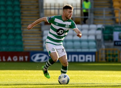 Byrne in action for the Hoops in the FAI Cup semi-final.