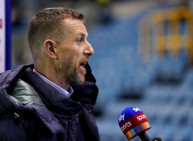 Millwall manager Gary Rowett speaks to the press.