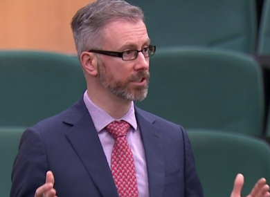 Minister Roderic O'Gorman speaking in the Dáil this morning.