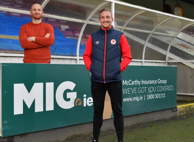 John Mountney at Richmond Park with Saints boss Stephen O'Donnell.