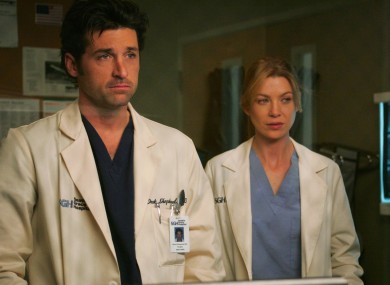 Ellen Pompeo and Patrick Dempsey in Grey's Anatomy, now available to watch with Star on Disney+.