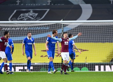 Burnley's Johann Berg Gudmundsson celebrates scoring.