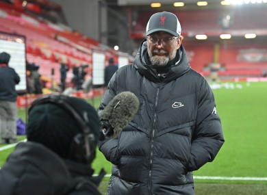 Liverpool manager Jurgen Klopp speaks to LFCTV after the Premier League match.