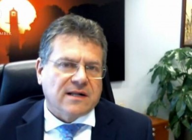 Maroš Šefčovič addressed Oireachtas members today