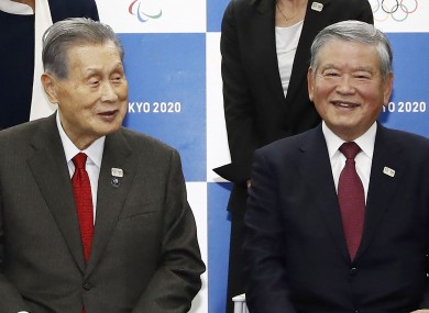 Yoshiro Mori, left, And Saburo Kawabuchi.