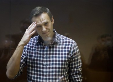 Russian opposition leader Alexei Navalny in court today
