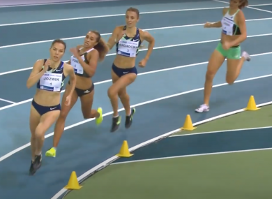 Power, second from left, chased home Jozwik in France.