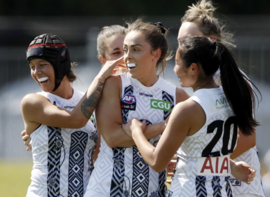 Aishling Sheridan celebrating with her team-mates.