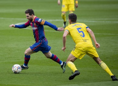 Lionel Messi in action against Cadiz.