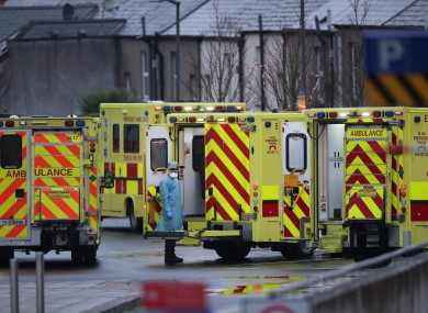 File photo from January 2021 of ambulances outside the Mater Hospital in Dublin.