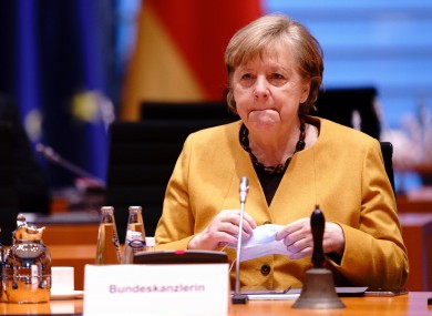 German Chancellor Angela Merkel attends the weekly cabinet meeting of the German government at the chancellery in Berlin.