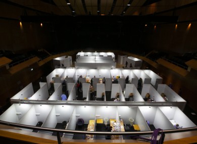 Vaccine centre in the Helix in Dublin.