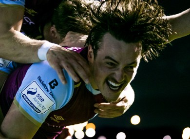 James Brown celebrates after Drogheda United scored.
