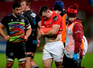 Matt Gallagher had to be withdrawn during Munster's Guinness Pro14 game against Zebre back in November.
