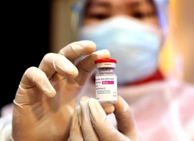 File photo of a healthcare worker holding a vial of the AstraZeneca Covid-19 vaccine.