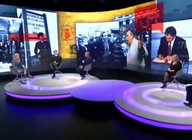 Last night's Claire Byrne Live studio.
