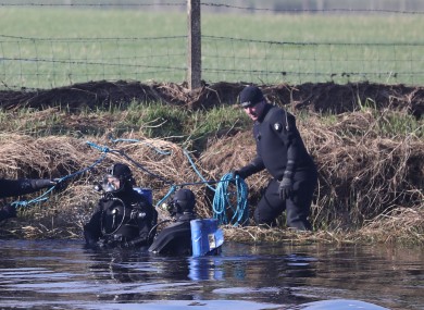 Divers at Ardreigh Lock outside Athy, Co Kildare as the search continues for the missing man.