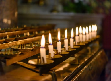 Candles inside Saint Peter's Church, Drogheda.
