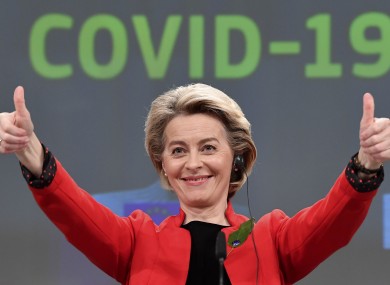 European Commission President Ursula von der Leyen pictured after today's media conference on the Commissions response to Covid-19