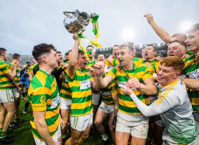 Blackrock players celebrating last week's Cork senior title win.