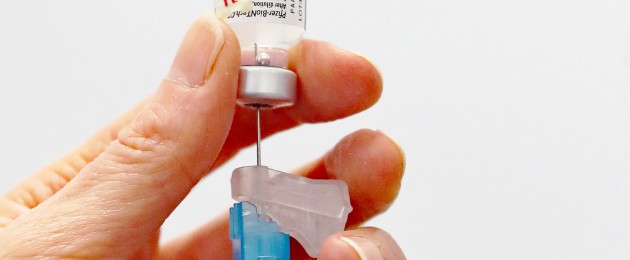 A dose of the Pfizer-BioNTech Covid-19 vaccine is prepared at Waterford Primary Care Centre.