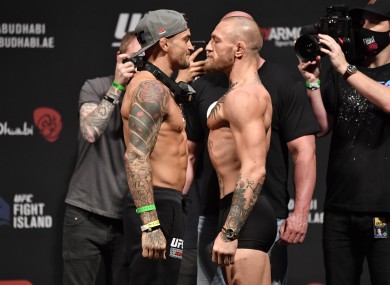 Dustin Poirier (left) and Conor McGregor.