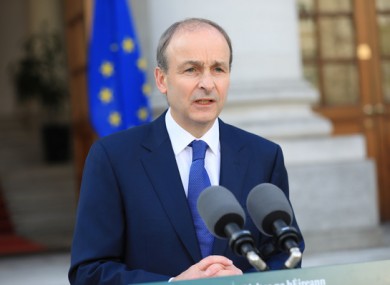 Taoiseach Micheál Martin at Government Buildings.