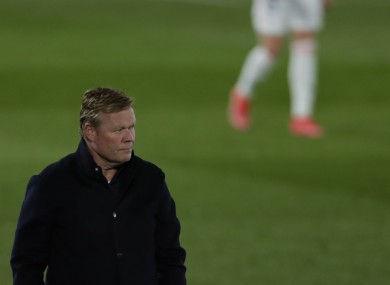 Ronald Koeman pictured during last night's El Clasico.