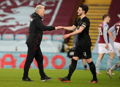 David Moyes with Declan Rice (file pic).