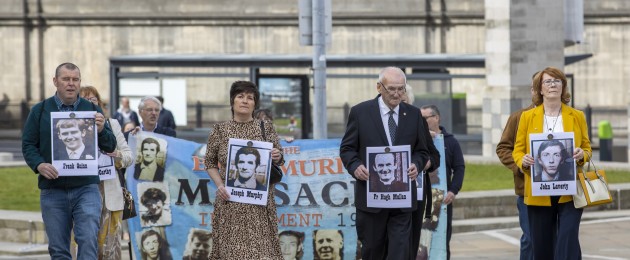 Families arriving at the the International Convention Centre in Belfast.