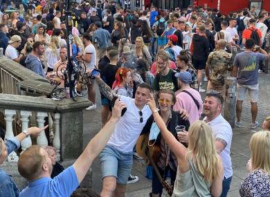 Crowds on South William Street last weekend