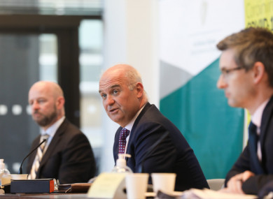 File image of Professor Philip Nolan, Dr Tony Holohan and Dr Ronan Glynn at a press briefing last month.