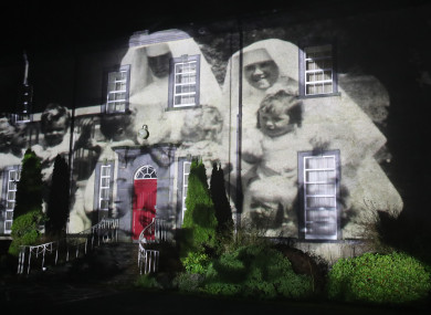 A picture of nuns and children from a mother and baby home was projected onto Sean Ross Abbey as part of the Herstory Light Show on St Brigid's Day.