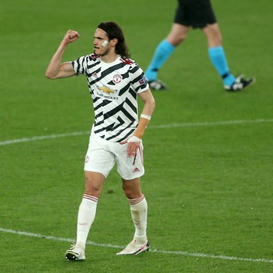 United's goalscoring hero Edinson Cavani.