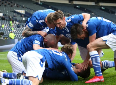 St Johnstone players celebrate
