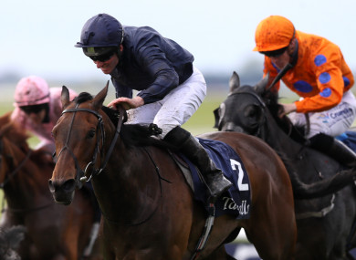 Empress Josephine ridden by Seamie Heffernan goes on to win The Tattersalls Irish 1,000 Guineas.