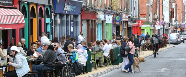Outdoor dining on Capel Street in Dublin.