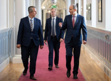 Taoiseach Micheál Martin meeting with DUP Leader Edwin Poots and Paul Givan, Democratic Unionist Party MLA