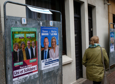 Electoral campaign posters for the northern France region