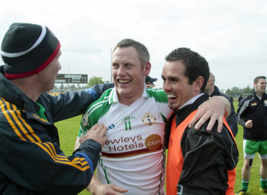 Lorcan Mulvey is congratulated after London reached the Connacht final in 2013.